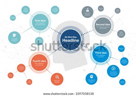 Vector Infographic Mind Map Visualization Template Stock Vector