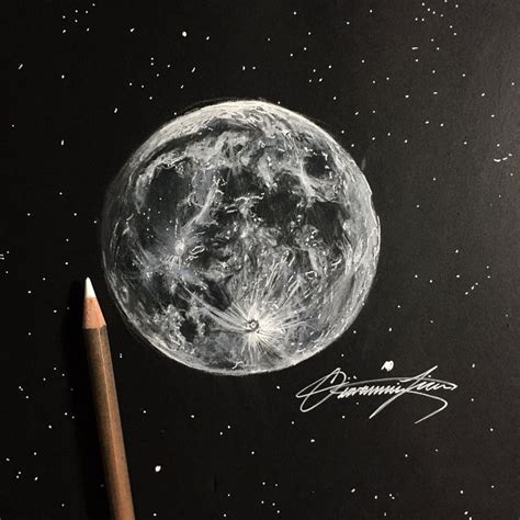 How I Draw The Moon In Less Than One Hour Black Paper Drawing Space