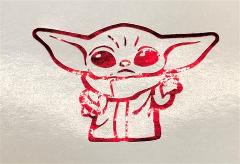 Star Wars Baby Yoda Mandalorian Vinyl Decal Sticker Pick Color Etsy