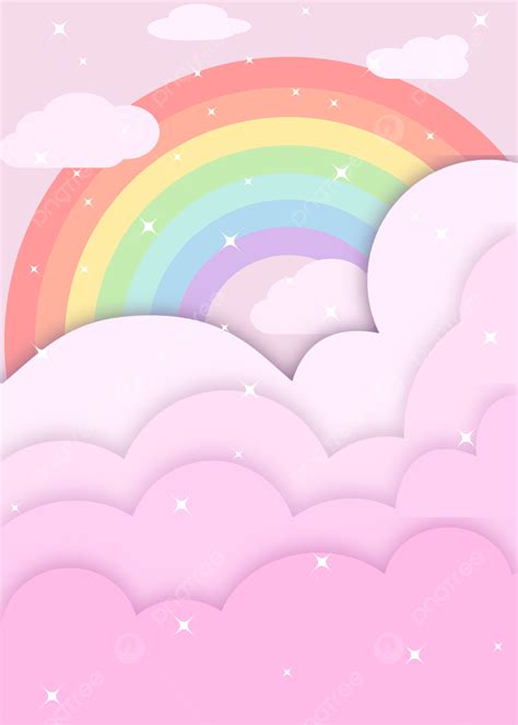 Fondo De Nubes Arco Iris Lindo Rosa De Pantalla Imagen Para Descarga