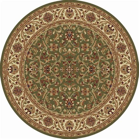 Carmel green round indoor/outdoor border area rug. Tayse Rugs Sensation Green 5 ft. 3 in. Round Transitional ...
