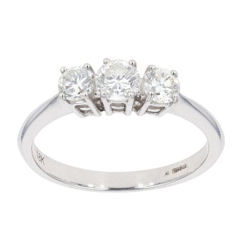 18ct White Gold Diamond Trilogy Ring By Anya Belle Ramsdens Jewellery