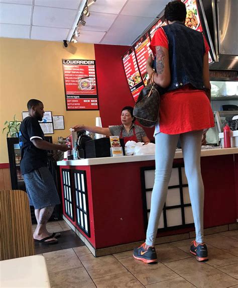 Super Tall Woman Ordering Lunch By Lowerrider On Deviantart