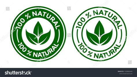 100 Natural Vector Logo Badge Template Stock Vector Royalty Free