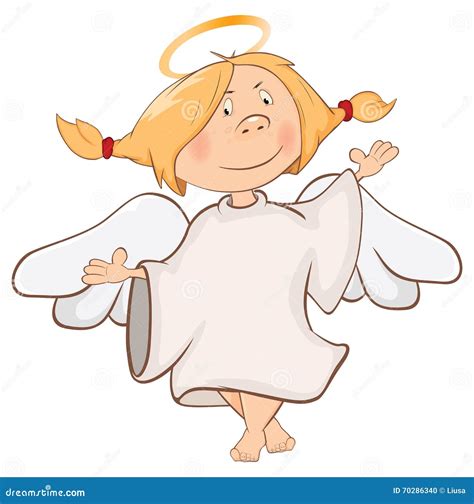 Illustration Of A Cute Angel Cartoon Character Stock Vector