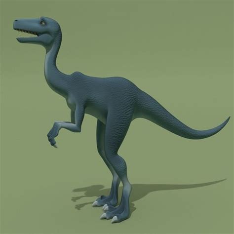 3d Model Cartoon Blue Dinosaur Vr Ar Low Poly Rigged Animated Obj