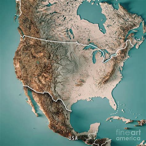 Onlmaps On Twitter North America Map Topographic Map America Map