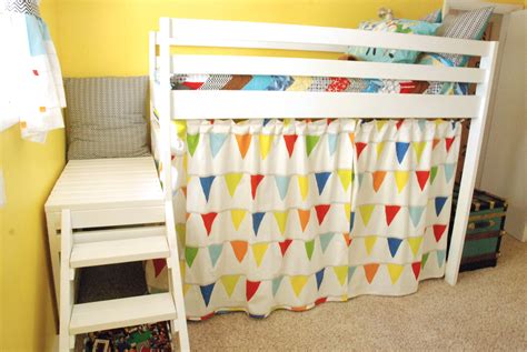 Diy Jr Camp Loft Bed With Curtain Diy Bunk Bed Loft Bed Curtains