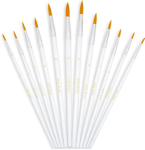Youshares 12 Pcs Flat Art Paint Brush Set Professional Paintbrushes