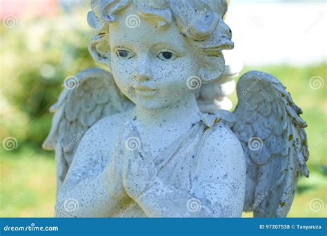 Statue Little Angel Close Up Stock Photo Image Of Figure Saint 97207538