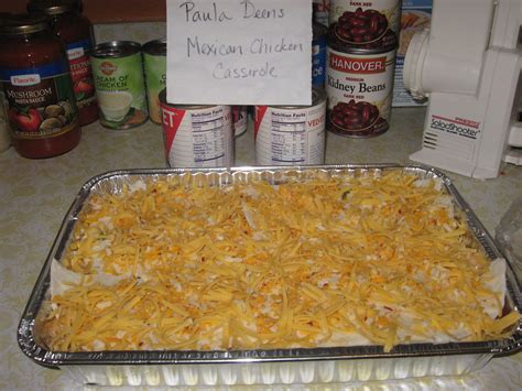 Brown sugar, dinner rolls, pudding mix, butter, pecans. Paula Dean's Mexican Chicken Casserole executed during ...