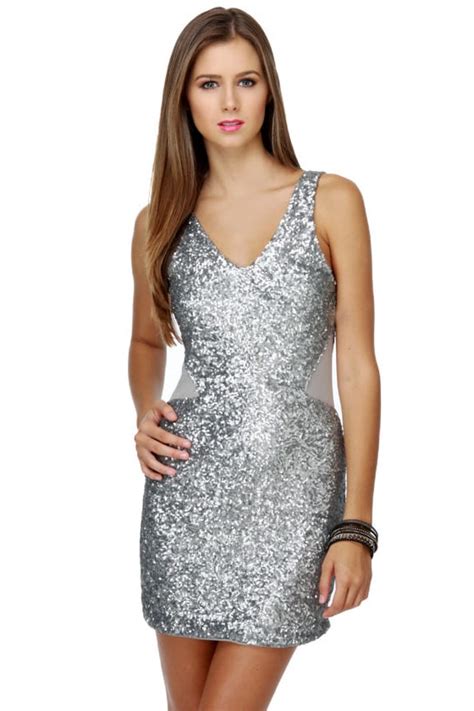 Sexy Sequin Dress Silver Dress Sparkly Dress 5000