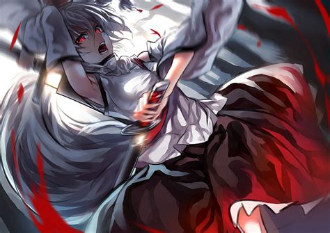 See more ideas about anime, anime girl, aesthetic anime. Touhou, Inubashiri Momiji, Short Hair, Red Eyes, Flower ...