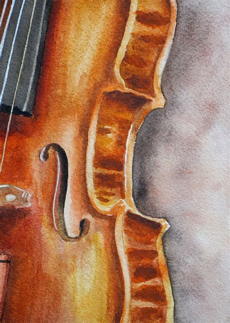 Download Violin Painting Watercolor Royalty Free Stock Illustration