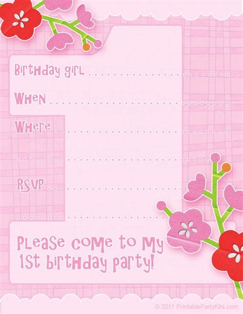 printable  birthday party invitation templates