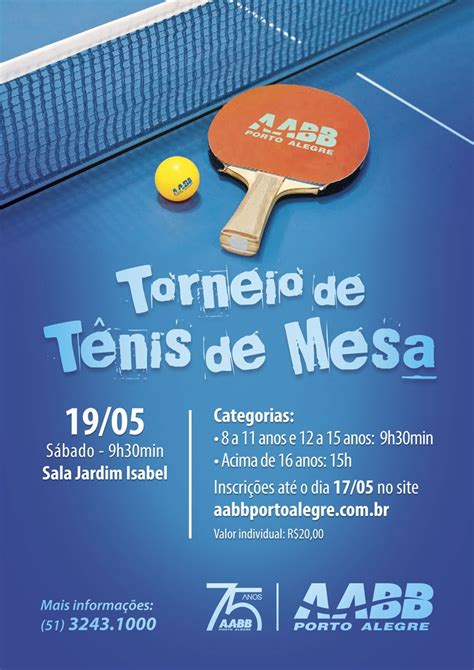 torneio de tênis de mesa acontecerá na aabb aabb porto alegre