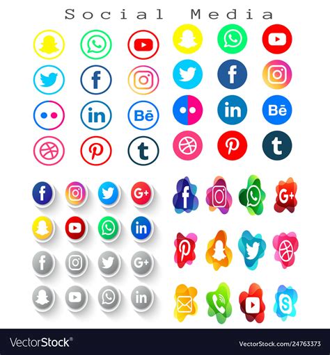 Social Media Logo Icons Pack Royalty Free Vector Image