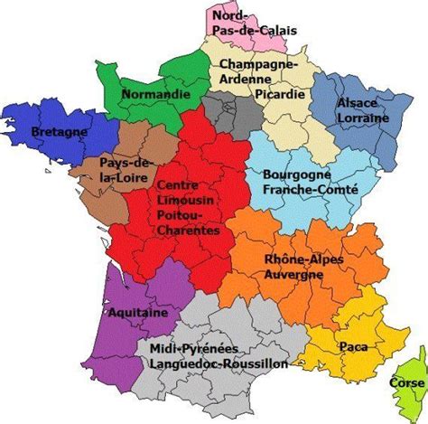 Departments regions cities france map carte de france avec ses 13 nouvelles régions. La nouvelle carte des régions de France, par François ...