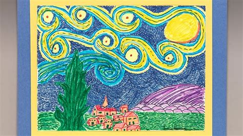 How To Draw Starry Night With Crayons Sketchbookfashiondesignsketchbooks