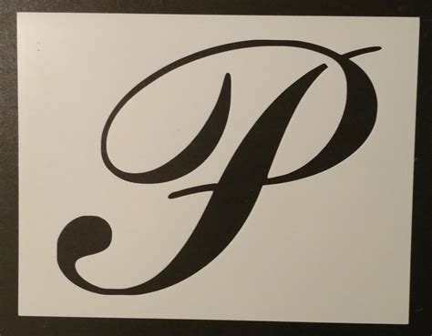 Combine dots and dashes within a letter for even more variation. Large Big Script Cursive Letter P - Stencil - My Custom Stencils