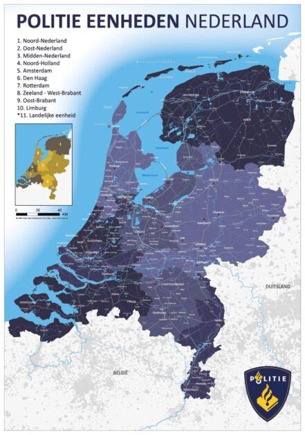 Landkaart Nederland Politieregio S Landkaarten Nederland Vector Map