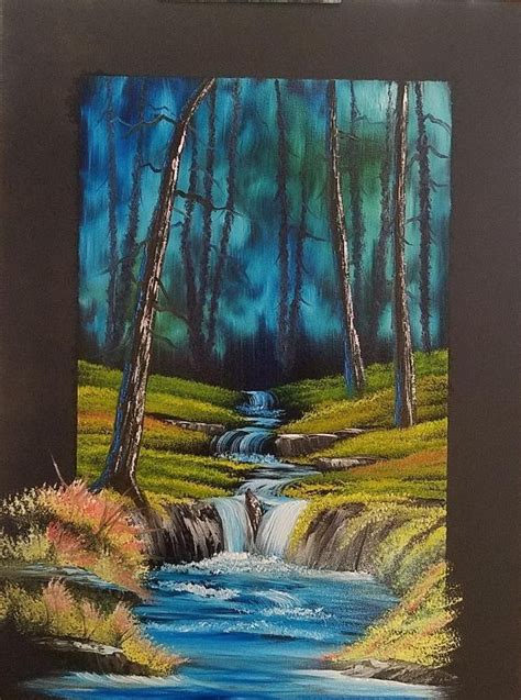 Bob Ross Style 18 X 24 Ooak Painting Artist Selling Evening