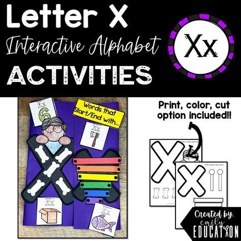 Letter X Alphabet Crafts And Directed Drawing Emily Education