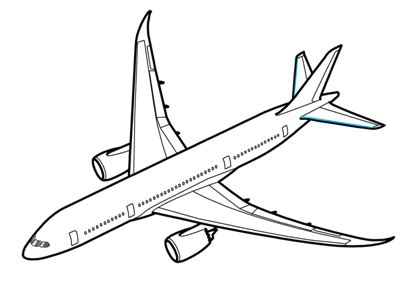 Coloring Boeing 787 Airplane Pages Dreamliner Airbus Plane Airplanes