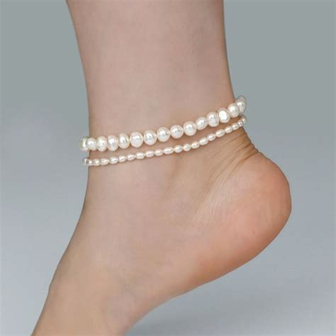 Natural Pearl Stretch Anklet Baroque Pearl Anklet Fresh Etsy In 2023