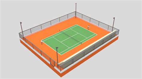 3d Cartoon Tennis Court Scene Turbosquid 1458055