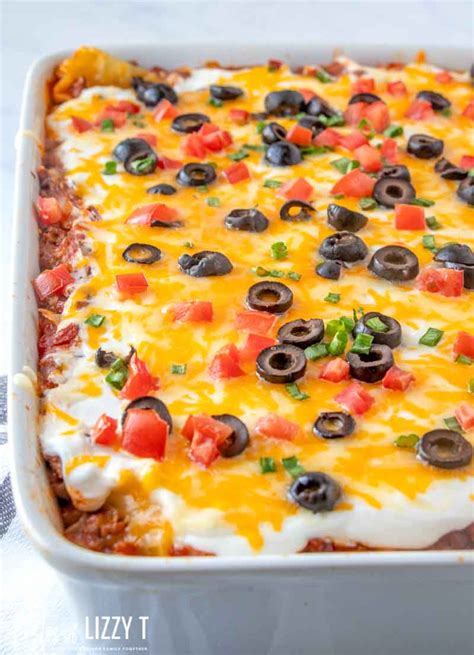 Mexican Lasagna Recipe With Noodles And Beef Tastes Of Lizzy T
