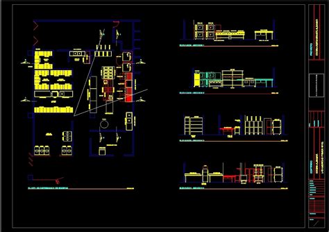 Industrial Kitchen Layout And Furnishings Dwg Block For Autocad
