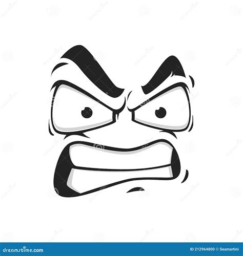Cartoon Face Vector Icon Emoji With Angry Eyes Stock Vector Illustration Of Negative White