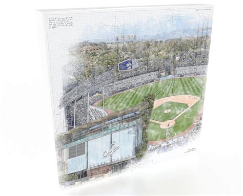 Dodger Stadium Sketch Art Canvas Print Los Angeles Dodgers Etsy