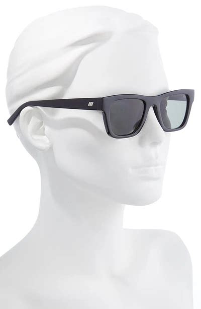 Le Specs Le Phoque 51mm Rectangular Sunglasses In Black Khaki Mono Modesens
