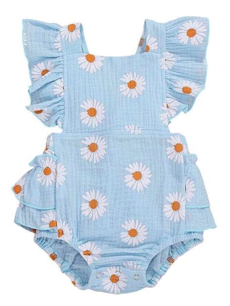 Daisies Romper Baby Ruffle Romper Trendy Baby Clothes Baby Girl Fashion