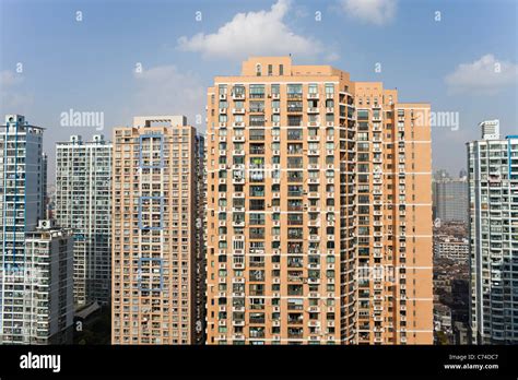 Apartment Buildings In Central Shanghai Shanghai China Stock Photo