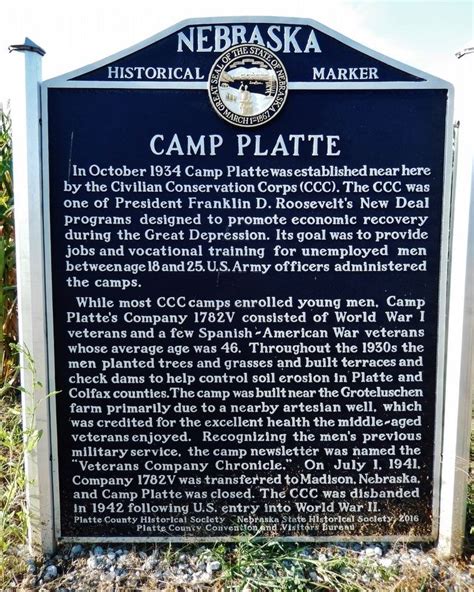 Camp Platte Historical Marker