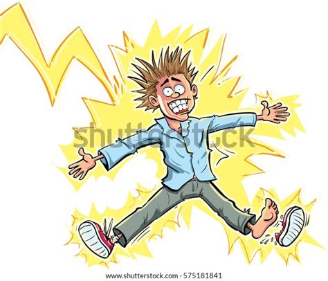 Cartoon Man Hit By Lightning Stock Vector Royalty Free 575181841
