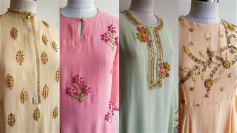 Very Stylish And Trendy Embroidered Neck Designs Youtube
