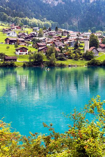 Valley Of Lake Lungern Or Lungerersee In Obwalden Switzerland Stock
