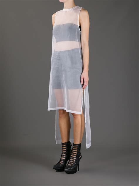 Givenchy Sheer Organza Dress In White Lyst