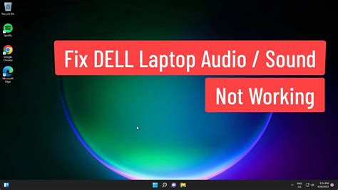 Fix Dell Laptop Audio Sound Not Working Youtube