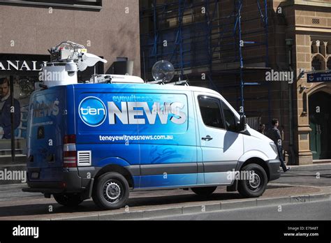 Channel 10 Television News Van In Macquarie Streetsydneyaustralia