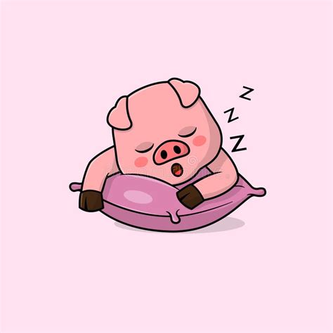 Cute Pig Cartoon Sleeping Stock Illustrations 443 Cute Pig Cartoon