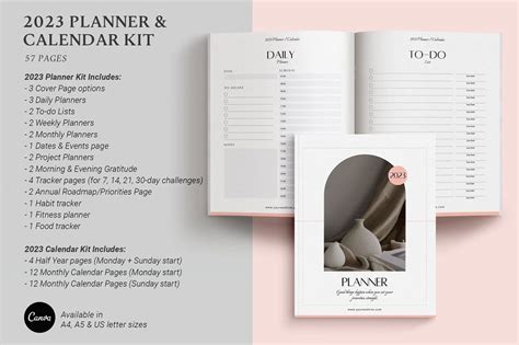 2023 Canva Planner & Calendar kit v3 in 2022 | Planner calendar