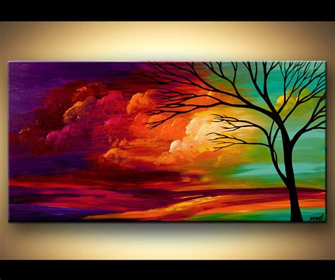 Landscape Tree Painting Original Abstract Contemporary Modern