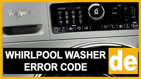 Whirlpool Washing Machine Error Codes E2 F5 Meda Espinal