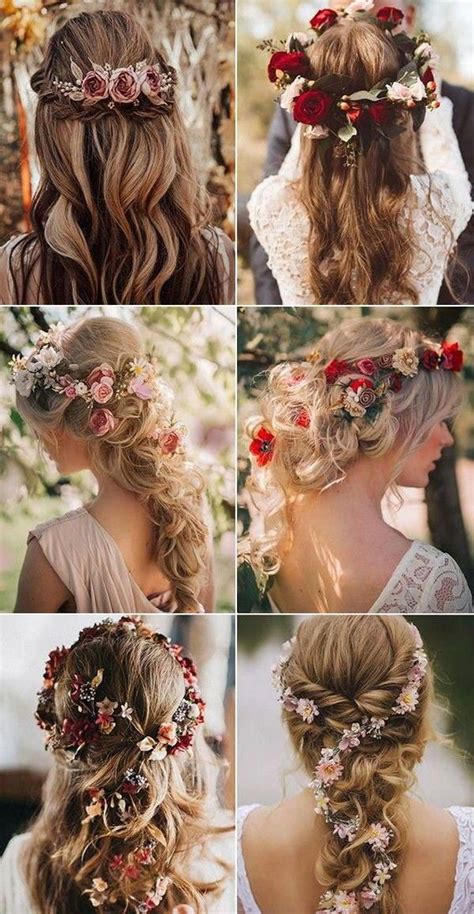 Long Wedding Hairstyles With Flowers Wedding Weddings