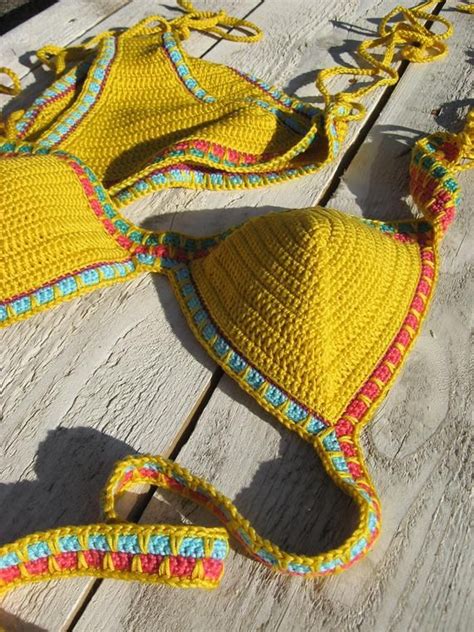 crochet bikini set yellow kiini bikini crochet swimwear etsy crochet swimwear crochet